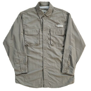 Magellan Sportswear Olive Green Button-Up Fishing Guide Shirt